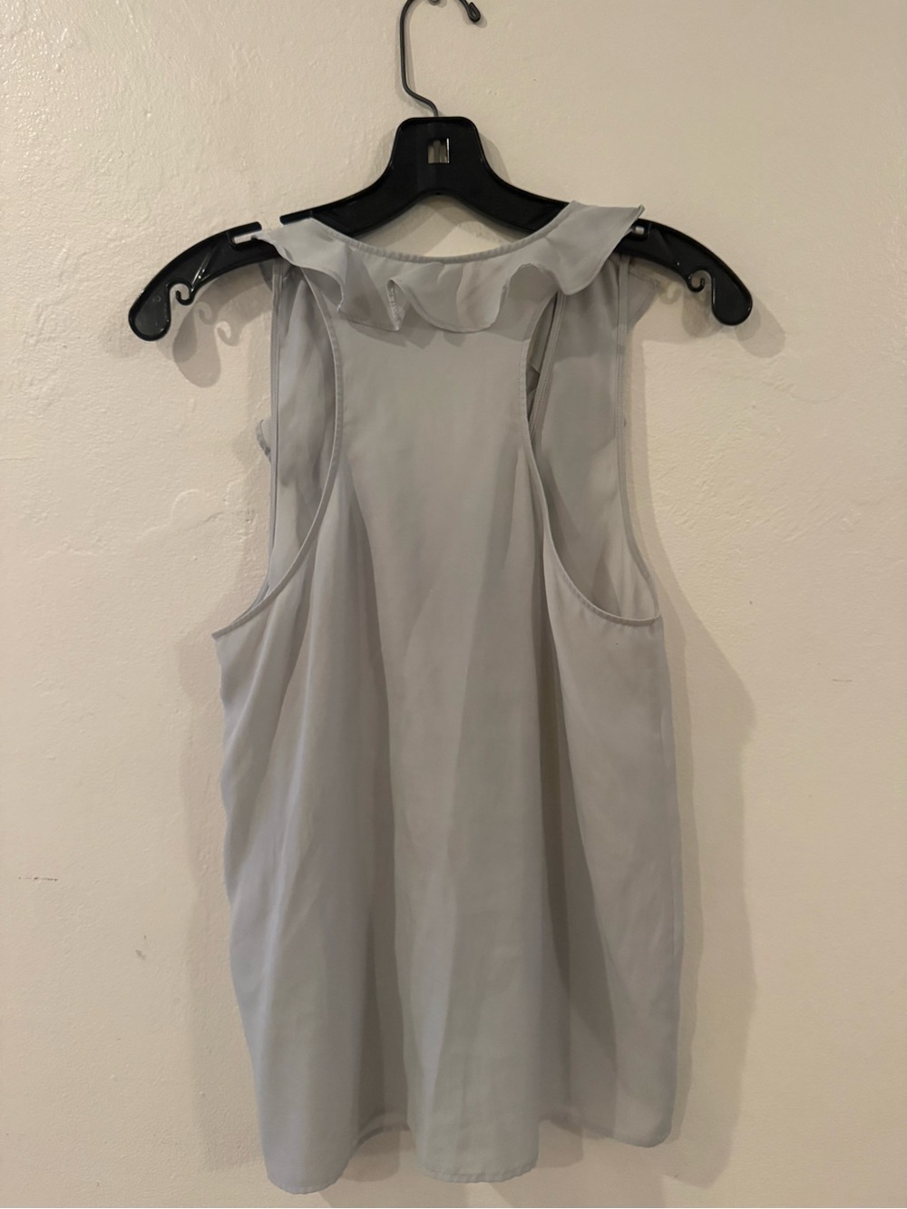 Joie Light Gray Ruffle Tie-Front Sleeveless Blouse - Picture 2 of 2